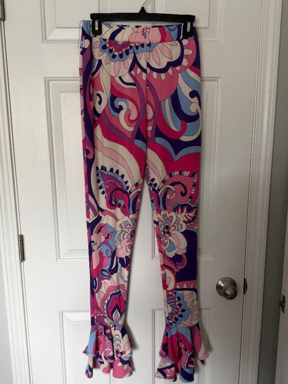 Paisley print flare bottom pants